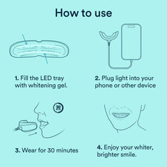 Instructions with blue illustrations for easy use