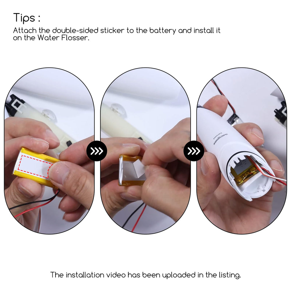 Insulation paper on battery terminals and tape for securing the battery