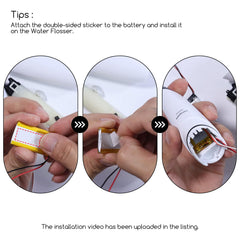Insulation paper on battery terminals and tape for securing the battery