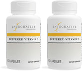 Front view of Integrative Therapeutics Buffered Vitamin C 60 Capsules (2 Pack) bottle