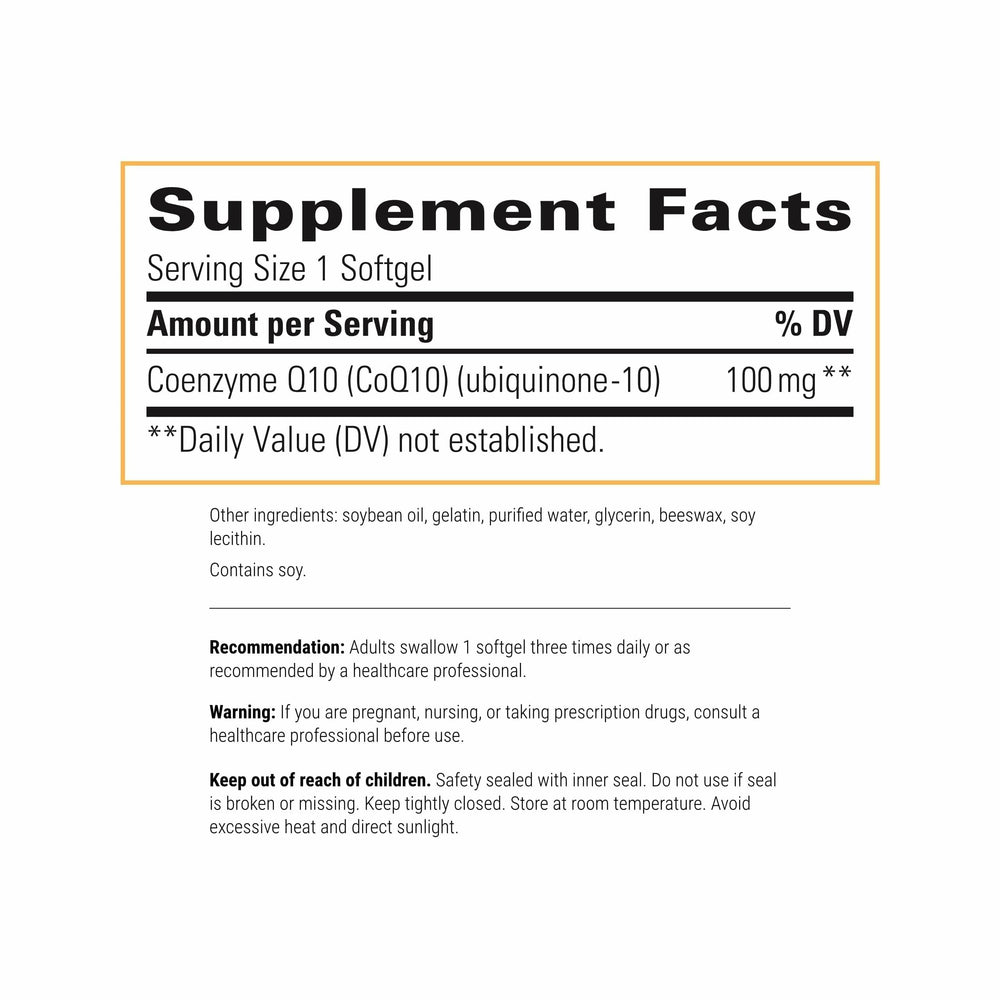 Packshot showing bottle and box of Integrative Therapeutics CoQ10 100 mg softgels