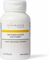Integrative Therapeutics Detoxification Factors bottle highlights a dairy-free liver support supplement for detox pathways