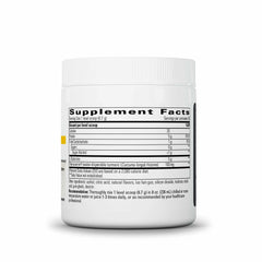 Nutritional facts panel for Glutamine Forté Lemon Lime 7.1 oz
