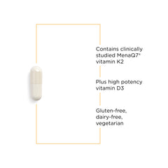 K2 + D3 supplement bottle with label details