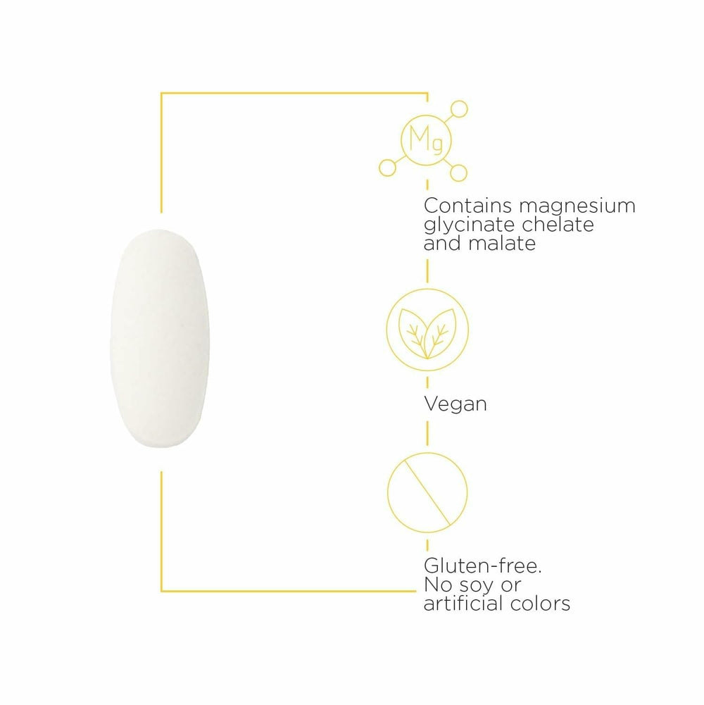 Ingredient panel highlighting magnesium bisglycinate and malate