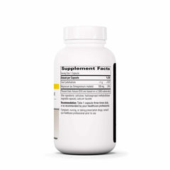 Close-up of Magnesium Malate capsules showing 100 mg elemental magnesium per capsule