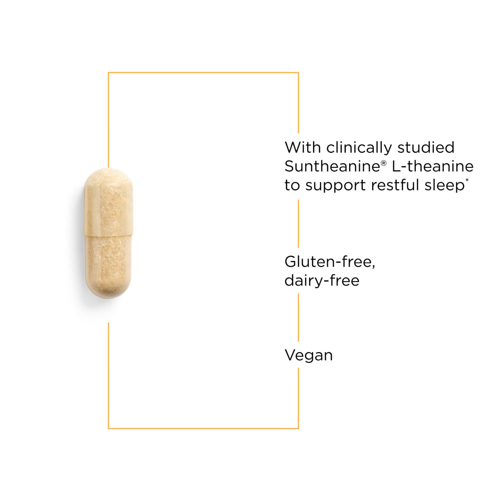 Illustration of Suntheanine L-theanine, magnesium, magnolia bark and Theracurmin ingredients
