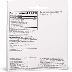 Nutrition label showing probiotic blend and ingredients