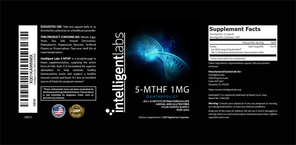 Independent third-party testing seal on Intelligent Labs product