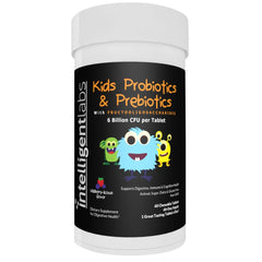 Intelligent Labs kids probiotic bottle and packaging on shelf