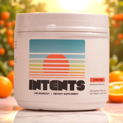Intents Nutrition Pre Workout bottle front view