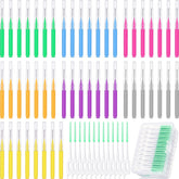 Set of 50 color-interdental brushes in seven colors with storage box