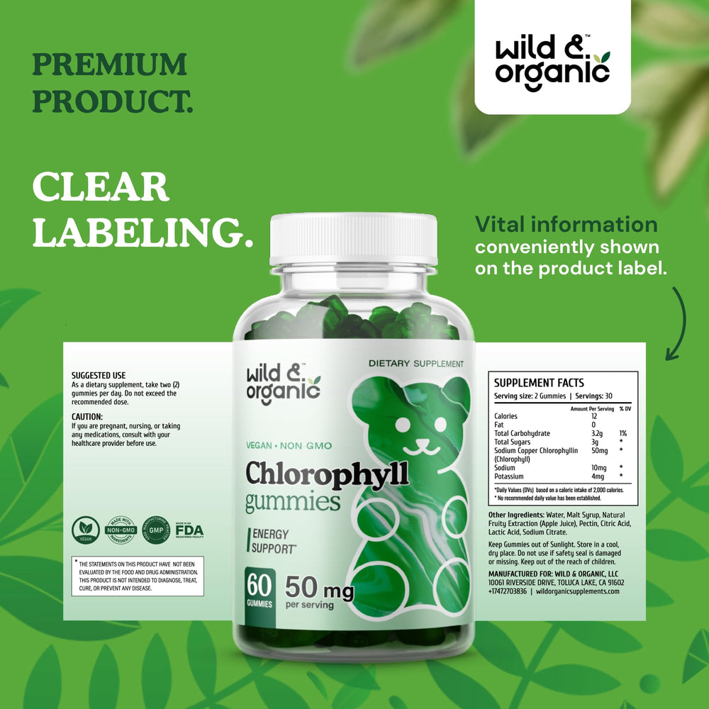 Internal deodorant concept with chlorophyll powder