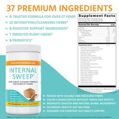 Close-up of the 37 herbs and fibers used in Internal sweep