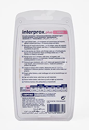 Six pink Interproximal brushes in package