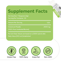 60g jar of Intestinal Fortitude Colostrum Powder with label