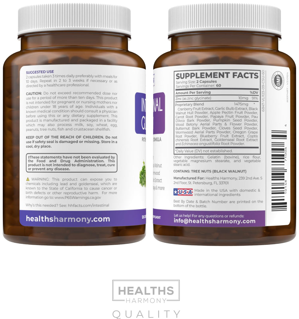 All natural ingredients list for Intestinal Guard