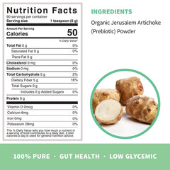 Scoop of inulin powder added to a glass smoothie