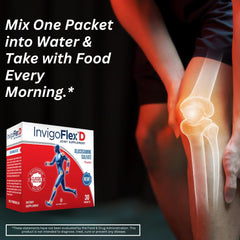 Serving dosage scoop of INVIGOFLEX D glucosamine powder