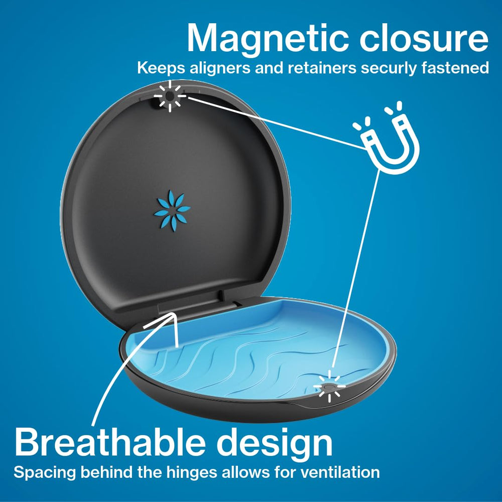 Compact on-the-go storage for aligners and retainers