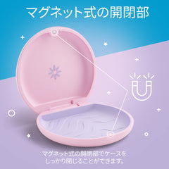Slim pink Invisalign case on a white background