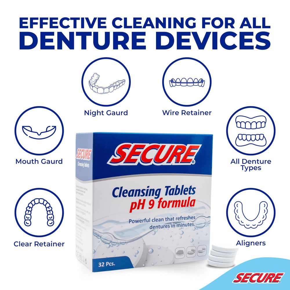 Invisalign aligners being cleaned with denture cleansing tablets