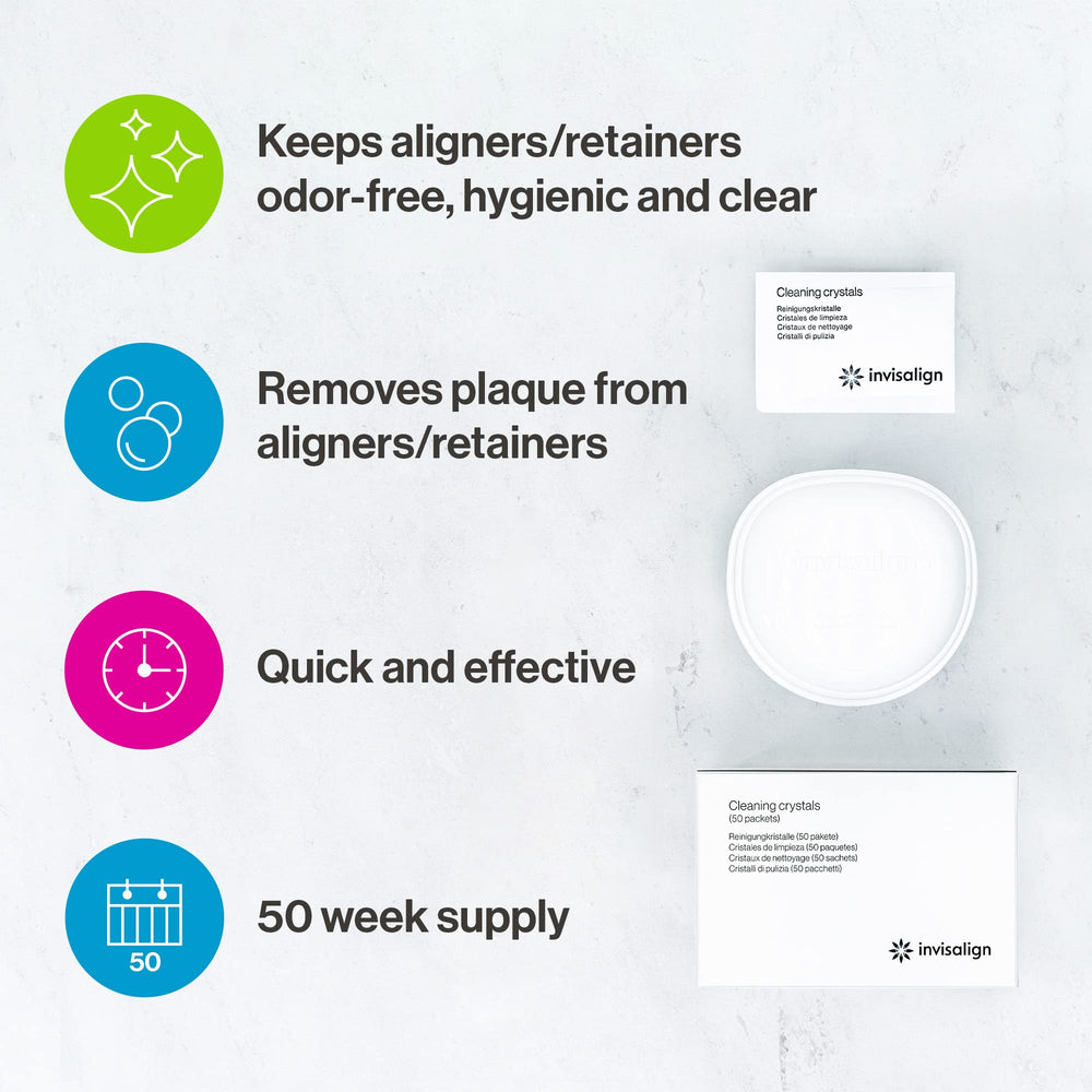 Clean and clear Invisalign aligners after using the crystals
