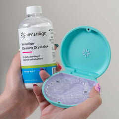 Packaging of Invisalign Cleaning Crystals+ Mint (60-day supply; aligners not included)