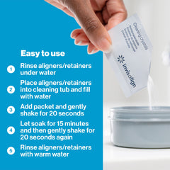 Packaging contents showing tub and 50 crystal packets