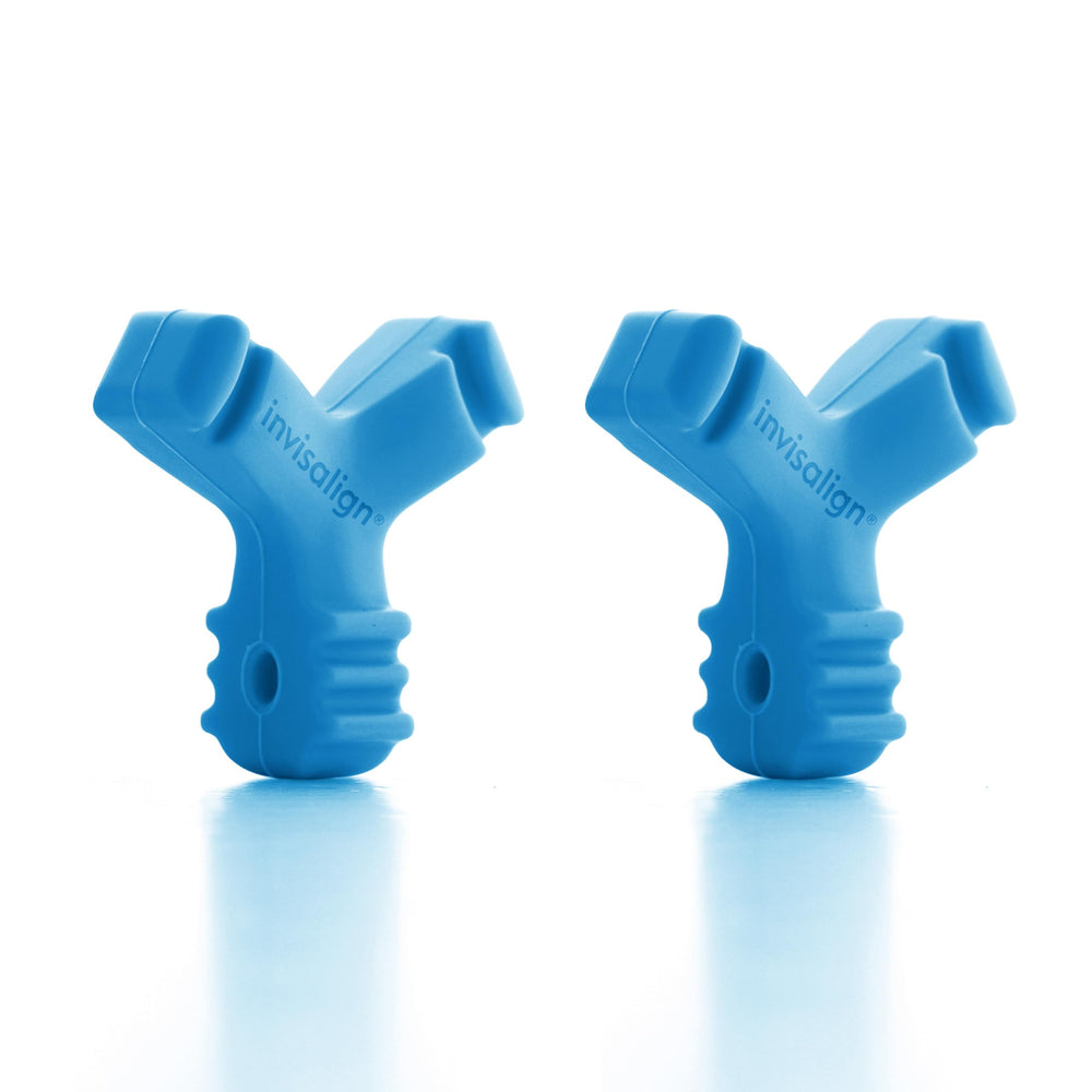 Blue Invisalign Munchies chewies - pack of 2, front view