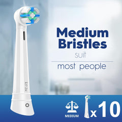 IO brush head with medium-soft bristles designed for gum care