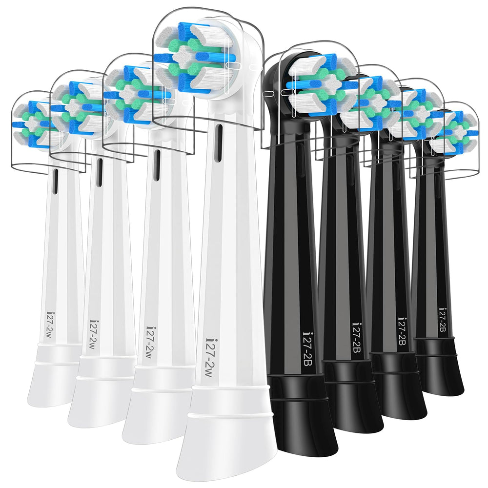 IO toothbrush heads compatible with Oral-B iO in white and black