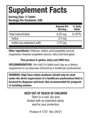 Iodizyme HP bottle with 120 tablets