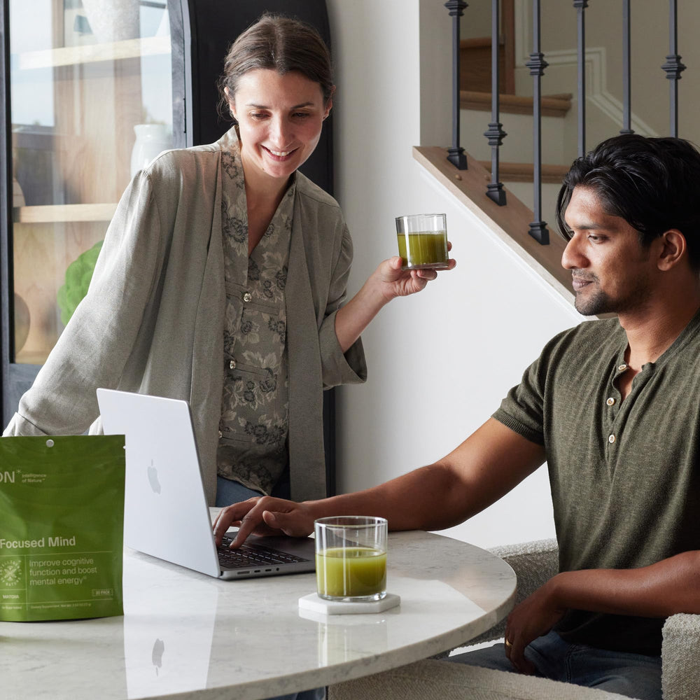 Calm focus energy drink mix featuring sage, monk fruit, and L-theanine