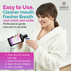 Dental office scene featuring ioRinse RTU mouthwash
