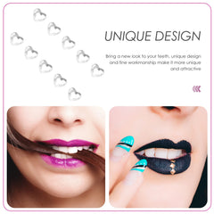 Sparkling tooth gems under bright light