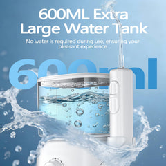 IPX7 waterproof water flosser on a bathroom countertop
