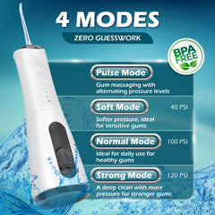 IPX7 waterproof seal on cordless water flosser