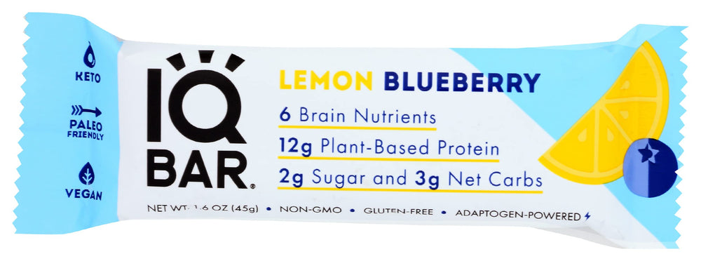 IQBAR Lemon Blueberry Keto Bar – close-up