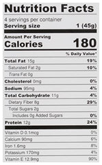 Nutrition highlights: 12g protein, 2g sugar, 8g fiber per bar