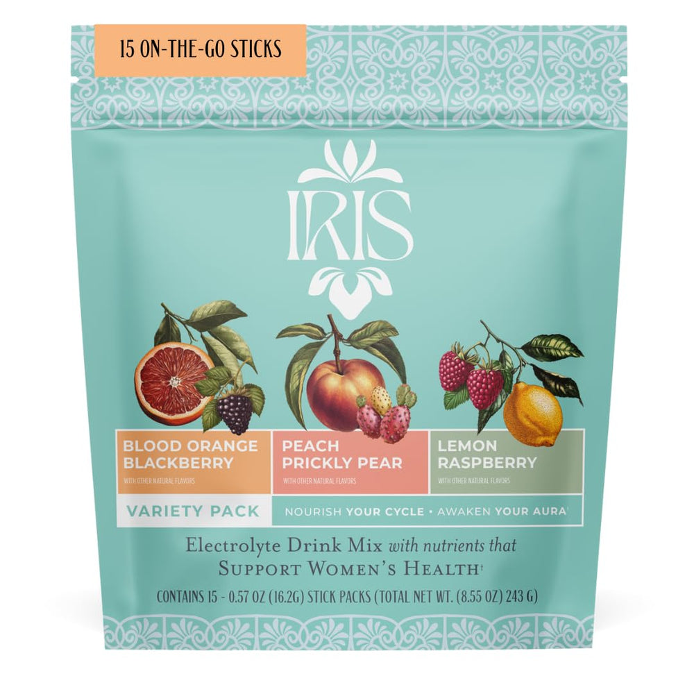 Iris front packaging showing product name and key benefits for quick recognition