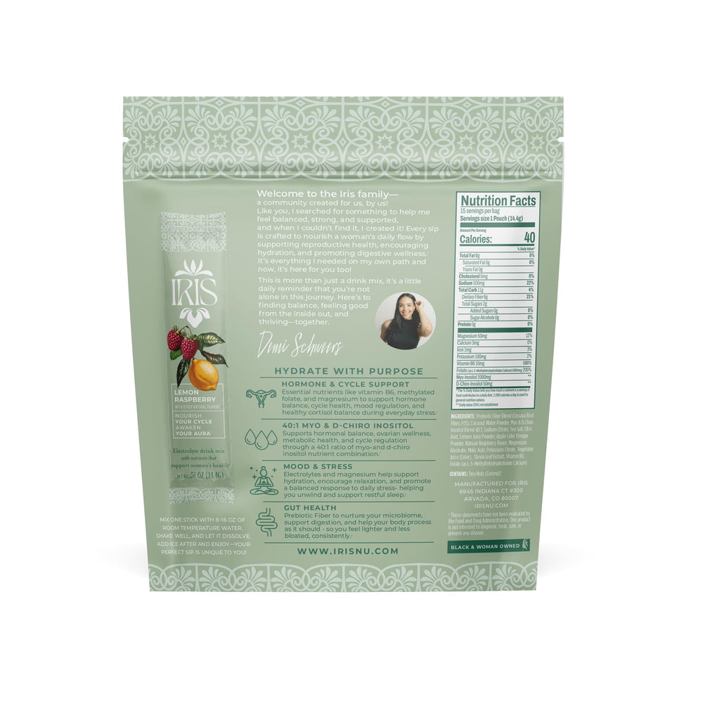 Iris packet inside gym bag showing on‑the‑go electrolyte support benefit