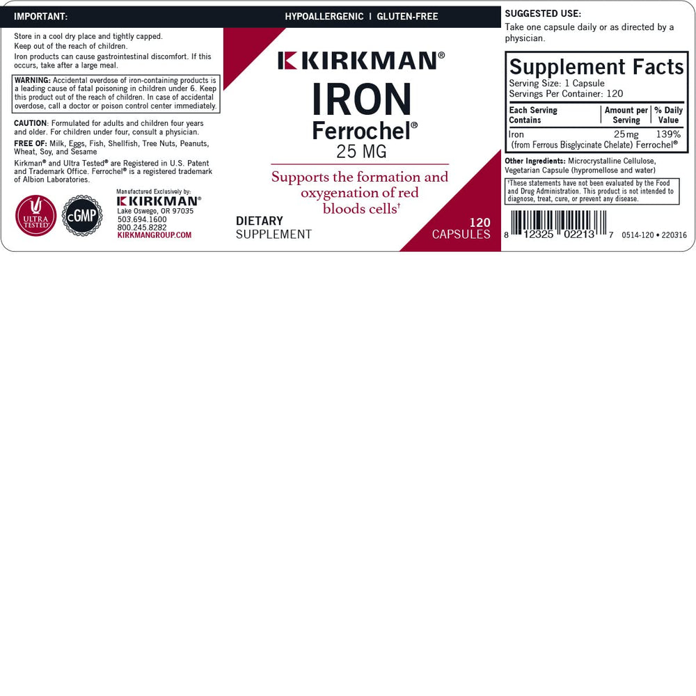 Iron capsules shown inside a bottle