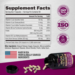 Person taking iron supplement for daily energy and wellness