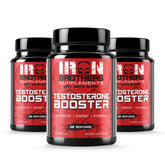 Iron Brothers Testosterone Booster 3-pack bottle highlighting long-term hormone support and consistency