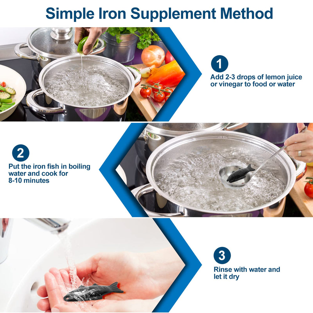 Illustration of iron being released into food from Iron Fish