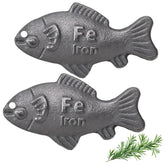 Two-pack cast iron iron fish for cooking