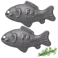 Two-pack cast iron iron fish for cooking