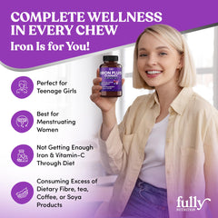 50 days supply label for iron gummies.