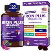 Grap flavor iron gummies for women, men, and kids.
